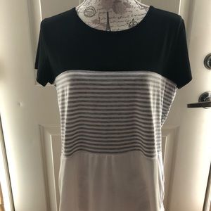 NWOT black, white, and striped top